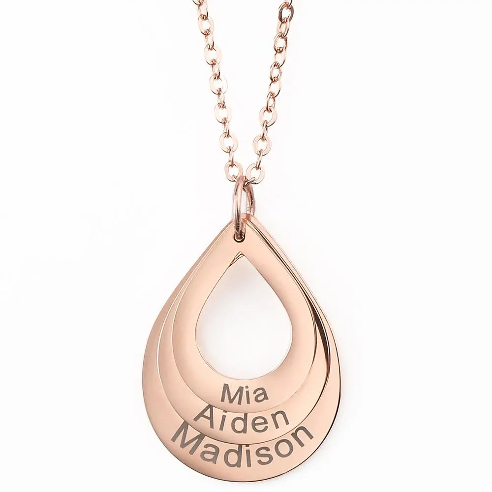 Personalized Drop Necklace with Names NostalgiaJewels