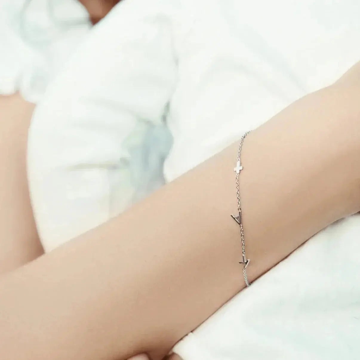 Personalized Bracelet with Side Initials NostalgiaJewels