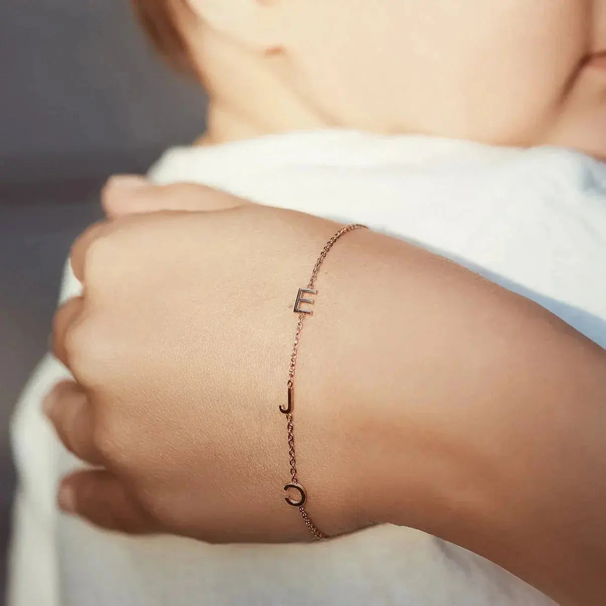 Personalized Bracelet with Side Initials