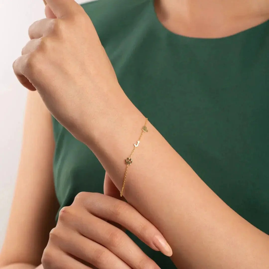 Personalized Bracelet with Side Initials