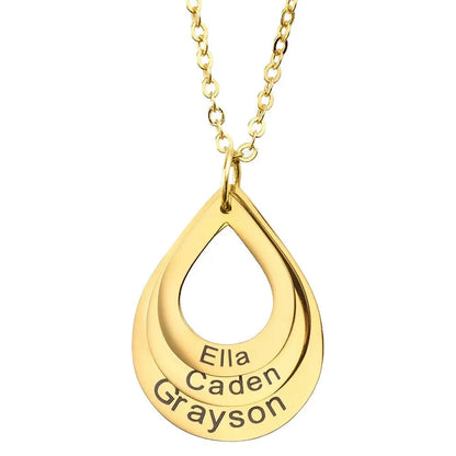 Personalized Drop Necklace with Names  NostalgiaJewels