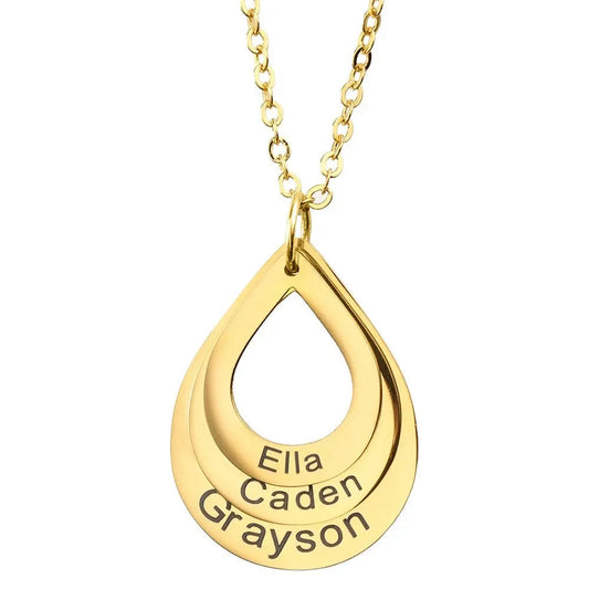 Personalized Drop Necklace with Names  NostalgiaJewels