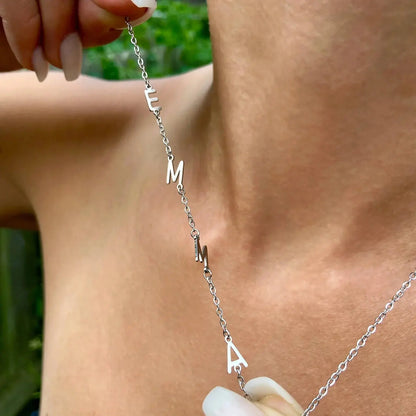 Personalized Necklace with Side Initials