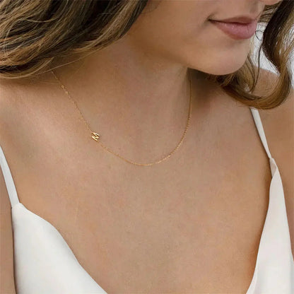 Personalized Necklace with Side Initials