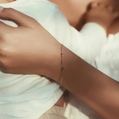 Personalized Bracelet with Side Initials  NostalgiaJewels
