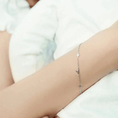 Personalized Bracelet with Side Initials  NostalgiaJewels