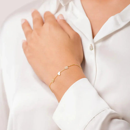 Personalized Bracelet with Side Initials  NostalgiaJewels