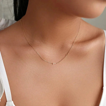 Personalized Necklace with Side Initials